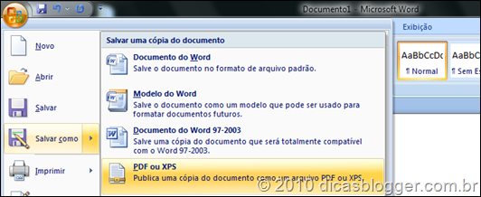 Como Salvar Arquivos Do Word 2007 Em PDF Dicas Blogger